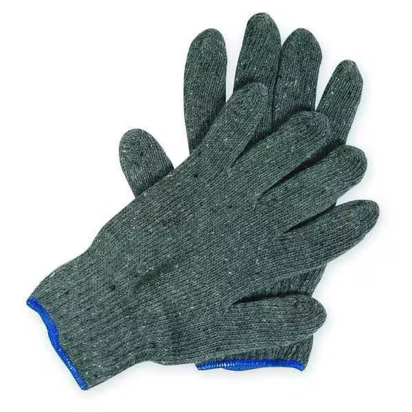 Condor Knit Gloves, Cotton/Polyester, None Uncoated, Knit, Gray, XL, 12 PK 4NML4