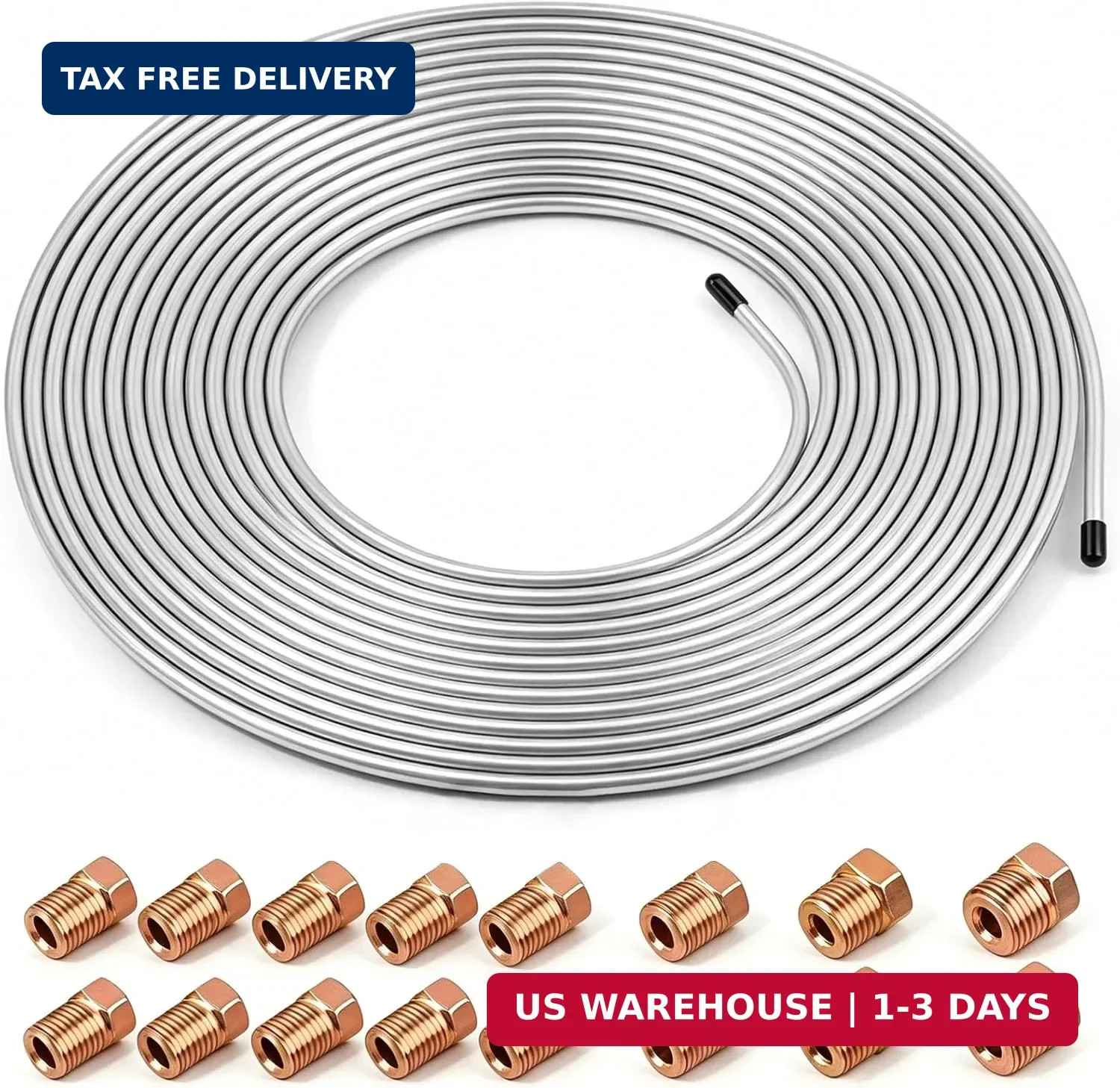 25Ft 3/16″ Upgraded Zinc Coated Steel Brake Line Tubing Kit, Robust Reliable Hyd